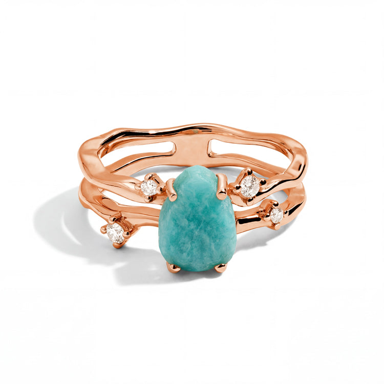 Amazonite Rings -  Raw Crystal