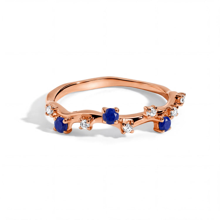 Intertwined Starlight Lapis Lazuli Ring