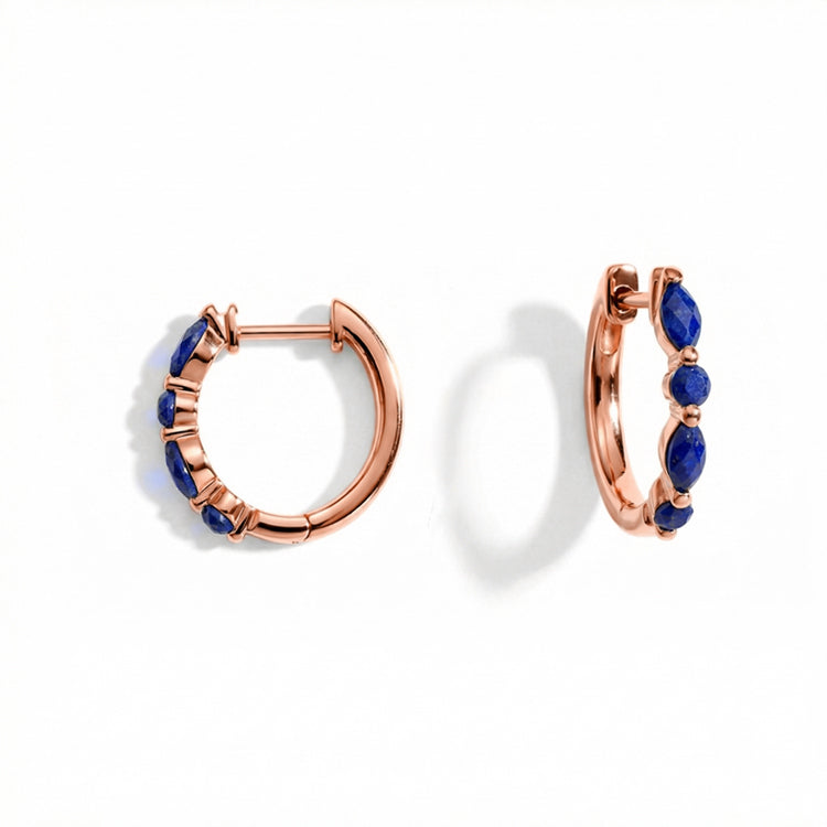 Lapis Lazuli Huggies Earrings - Elegant