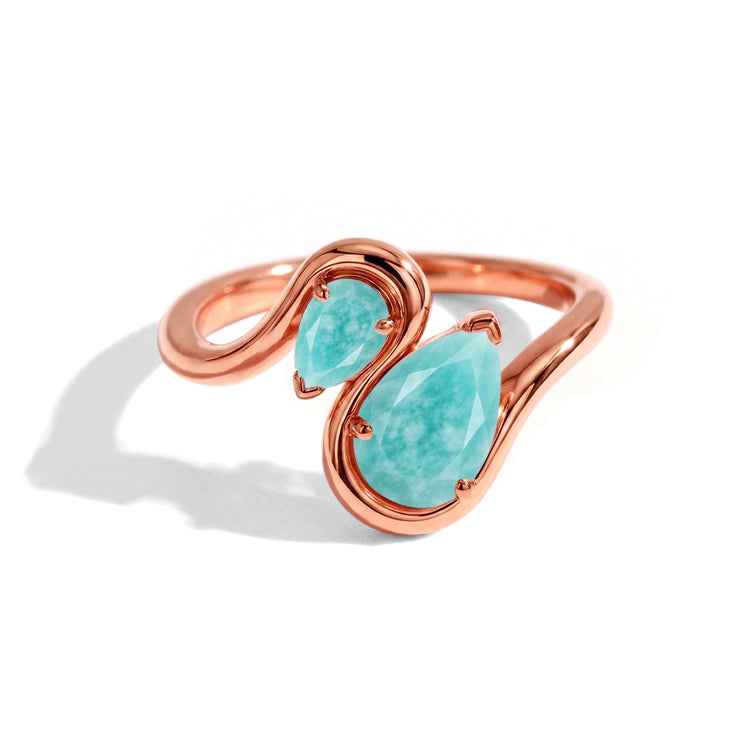 Amazonite Twisted Statement Ring