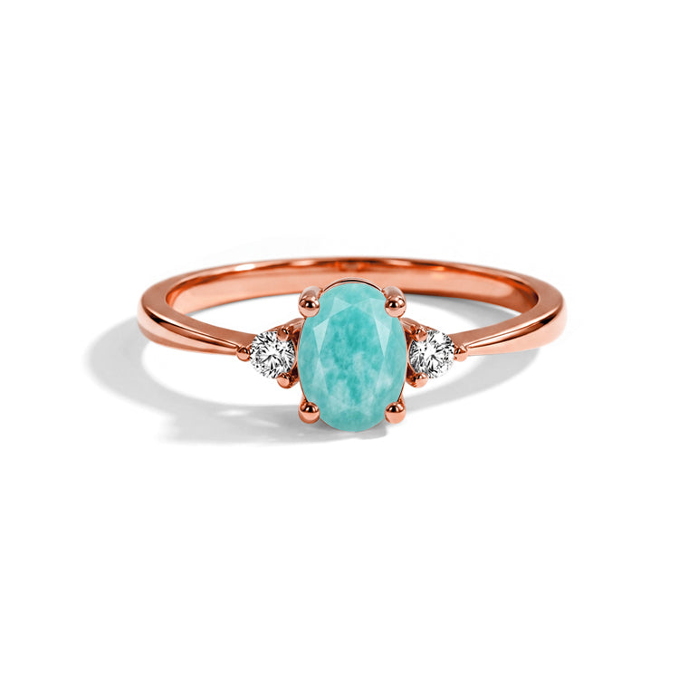 Amazonite Simple Oval Ring