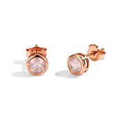 Rose Quartz Stud Earrings - Stackable