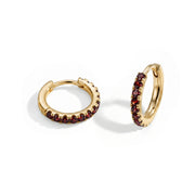 Classic Garnet Huggies Earrings