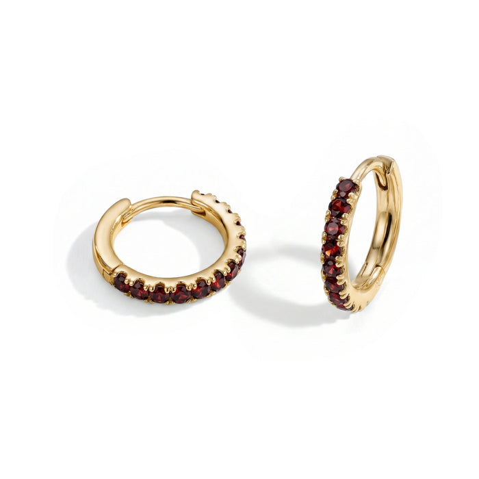 Classic Garnet Huggies Earrings