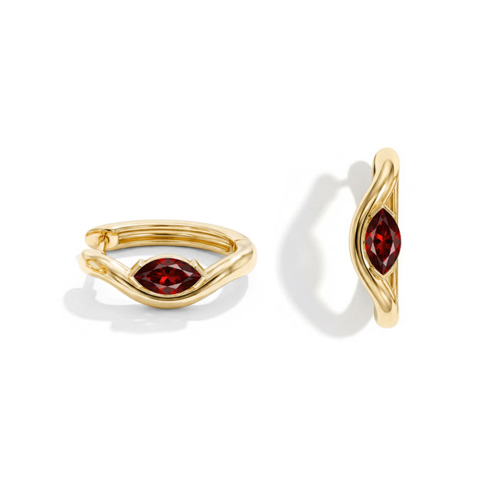 Twisted Garnet Huggies Earrings