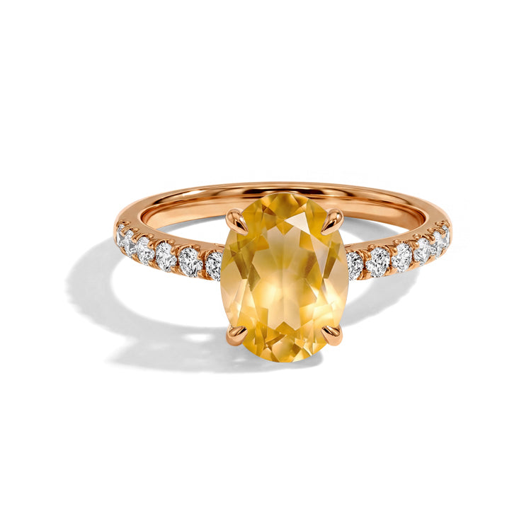 Oval Cut Citrine Ring