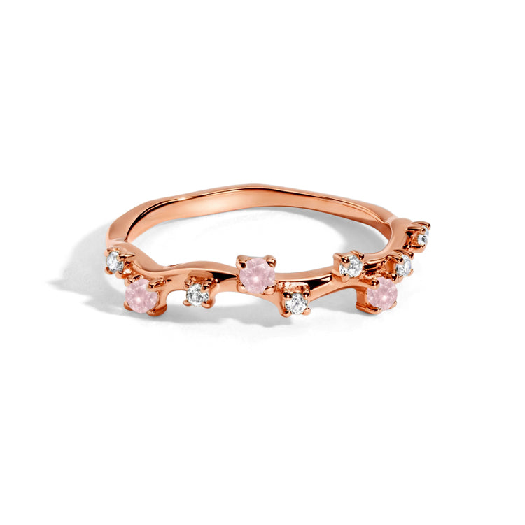 Dainty Rose Quartz Stacking Ring
