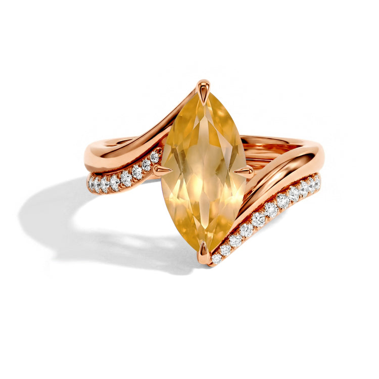 Marquise Cut Citrine Ring Set