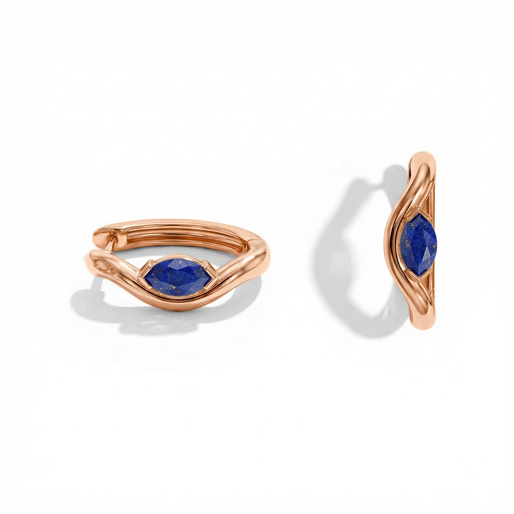 Twisted Lapis Lazuli Huggies Earrings