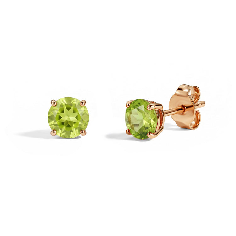 Peridot Round Stud Earrings