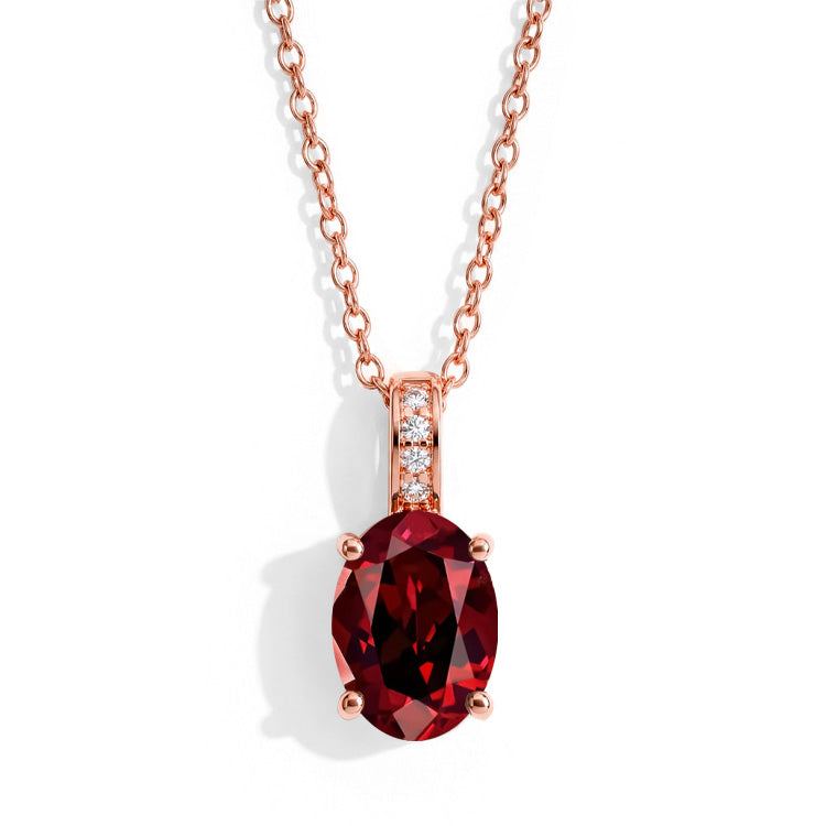 Garnet Necklace - Oval