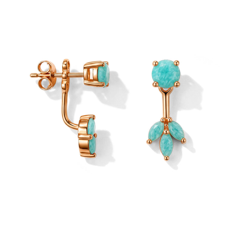 Amazonite Earrings - Front & Back