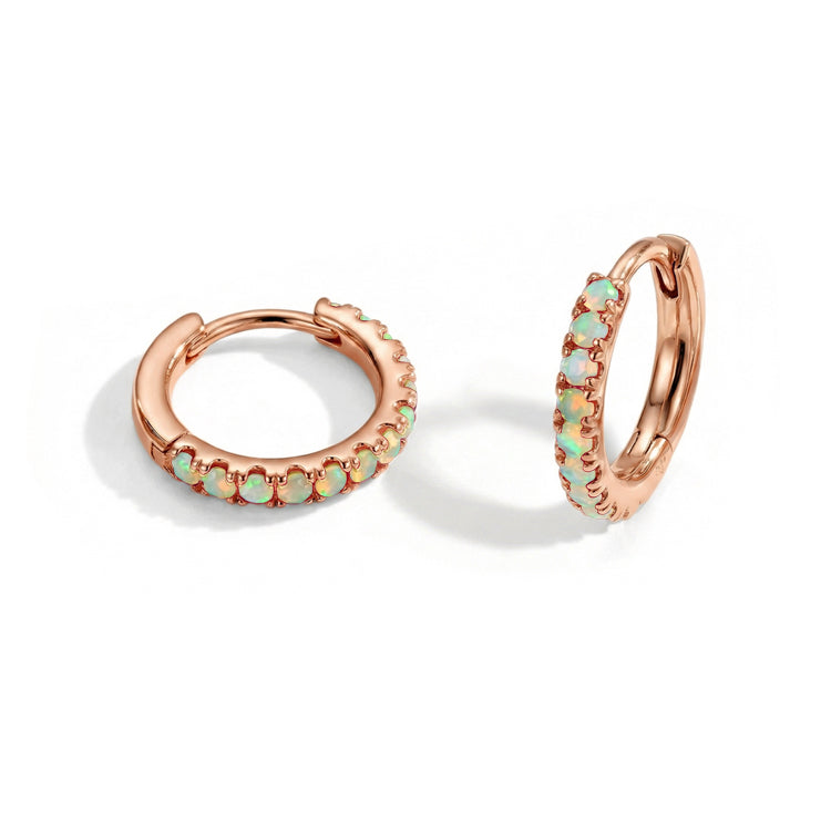 Classic Opal Huggies Earrings
