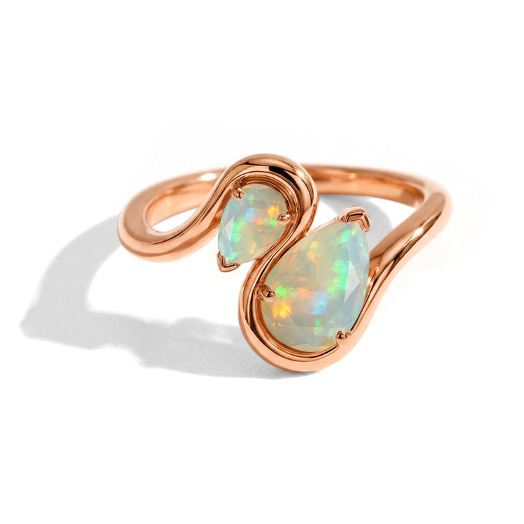 Opal Twisted Statement Ring