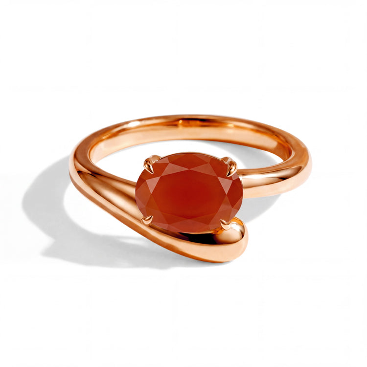 Curved Carnelian Statement Ring