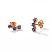 Amethyst Stud Earrings - Stackable