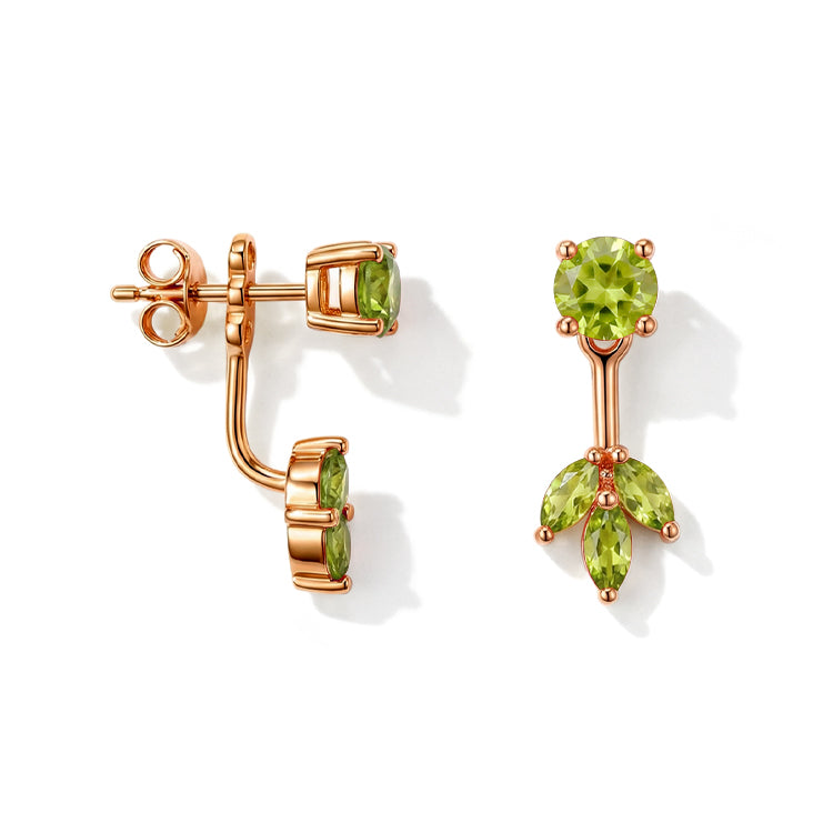 Peridot Earrings - Front and Back