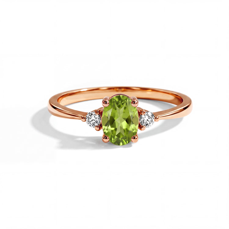Peridot Simple Oval Ring