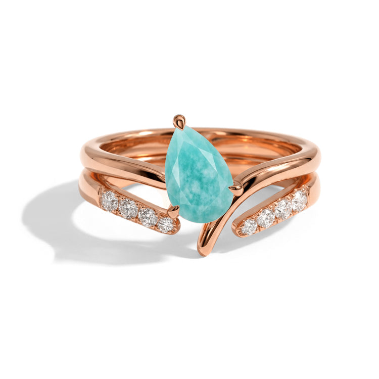 Amazonite Stackable Double Ring Set