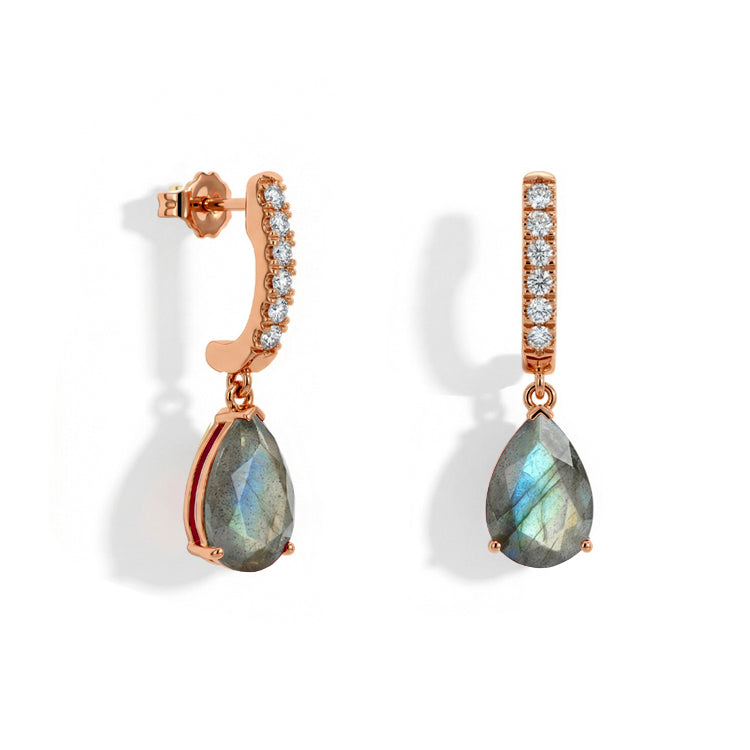 Labradorite Dorp Earrings - Teardrops