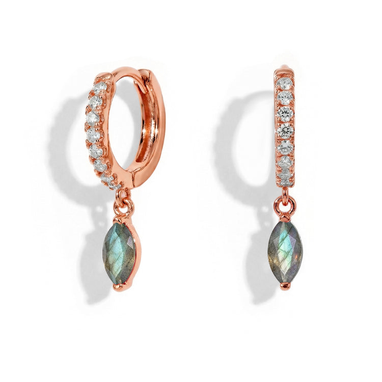 Hoops Earrings - Labradorite Marquise