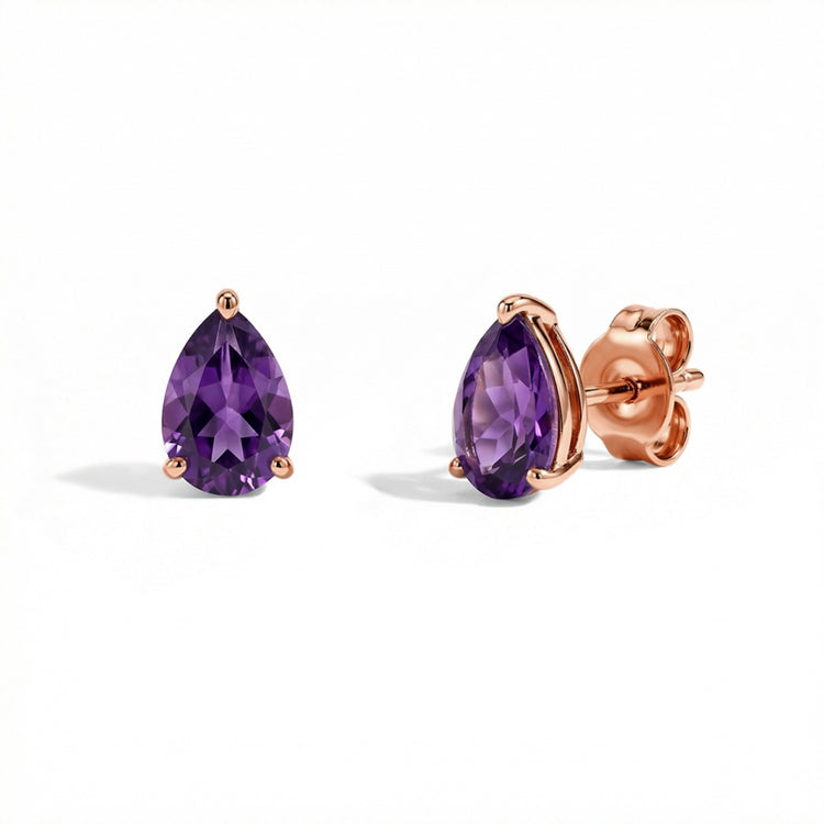 Pear-shaped Amethyst Earrings