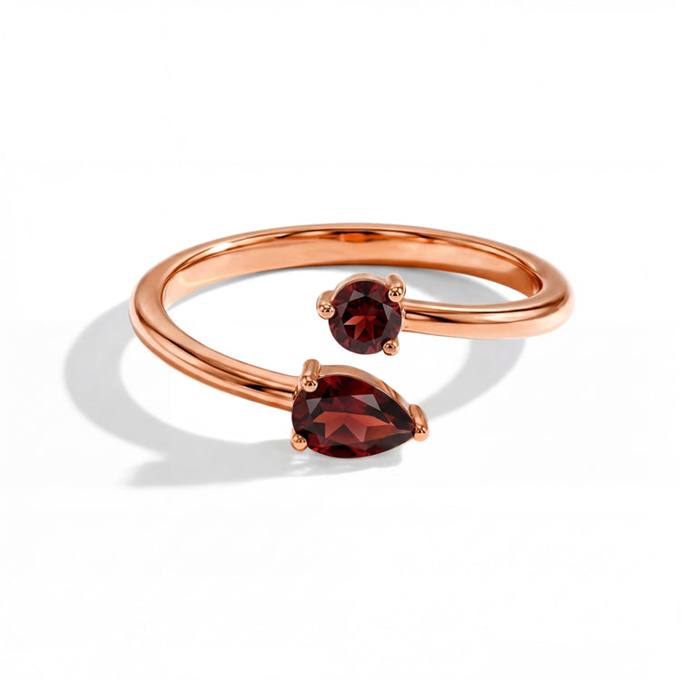 Garnet Open Ring