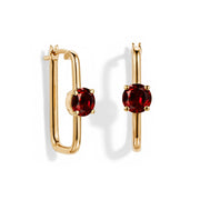 Large Garnet Hoop Earrings