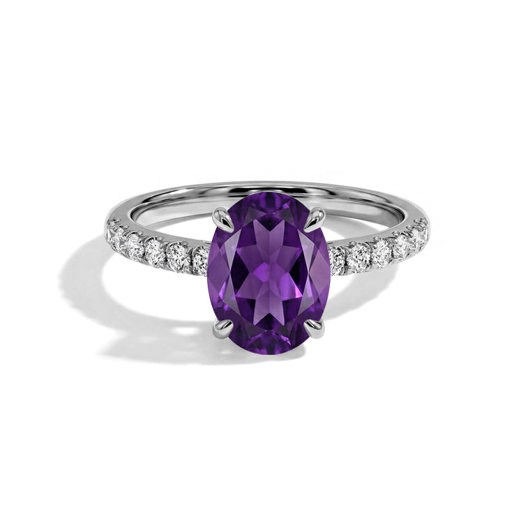 Oval Cut Amethyst Ring
