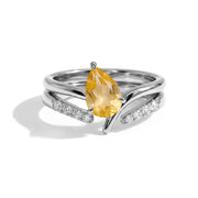 Citrine Double Statement Ring