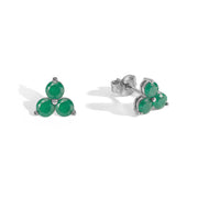 Green Agate Stud Earrings
