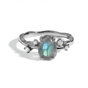 Organic Shape Labradorite Statement Ring