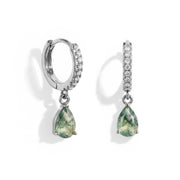 Moss Agate Hoop Earrings