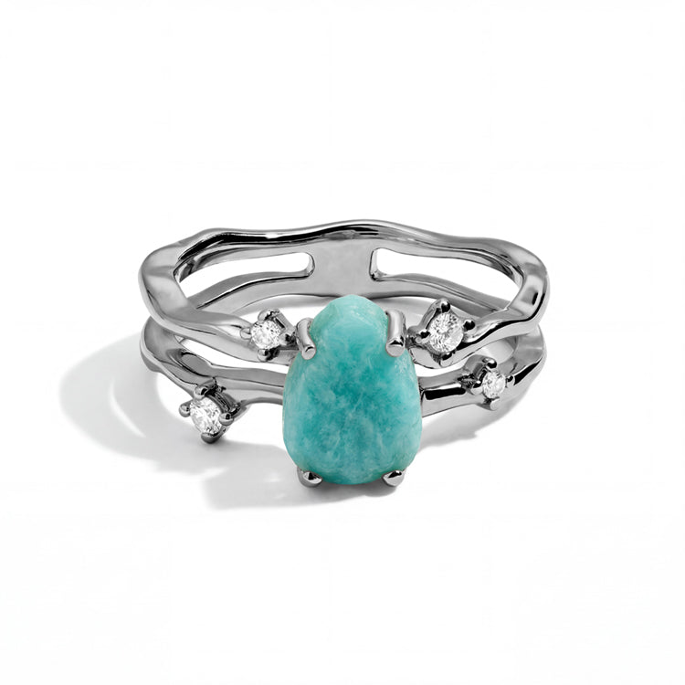 Amazonite Rings -  Raw Crystal