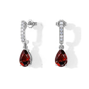 Garnet Dorp Earrings - Teardrops