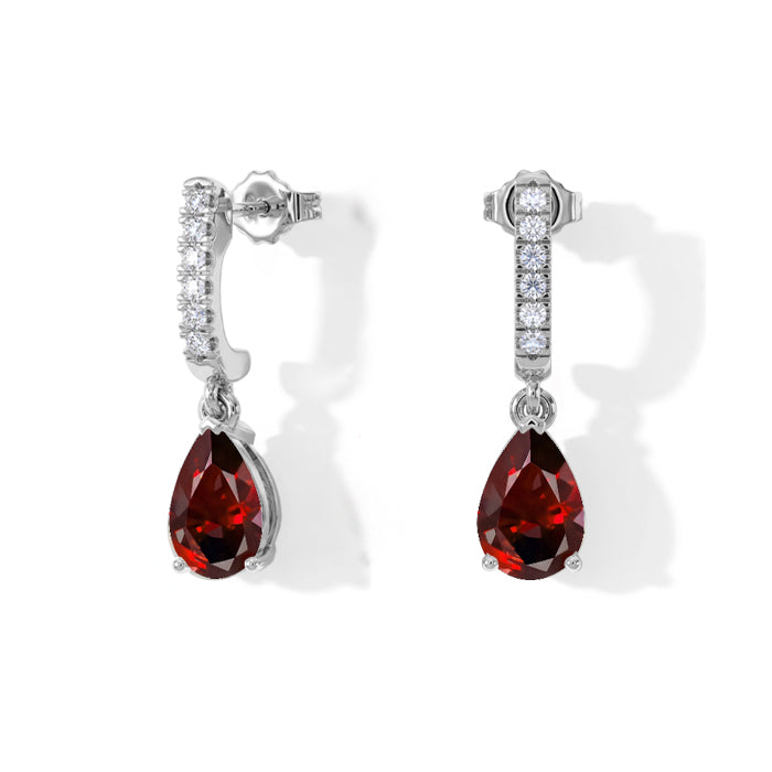 Garnet Dorp Earrings - Teardrops