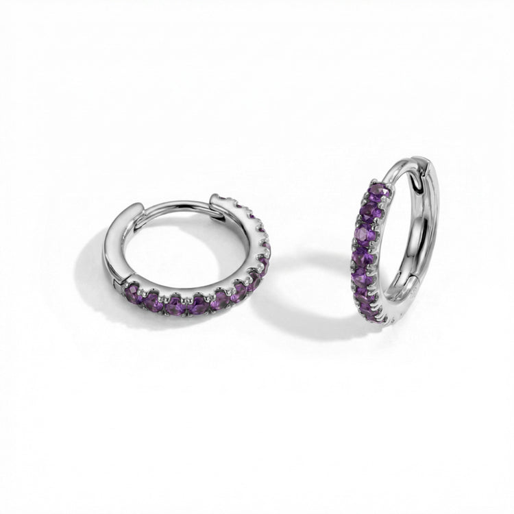 Classic Amethyst Huggies Earrings