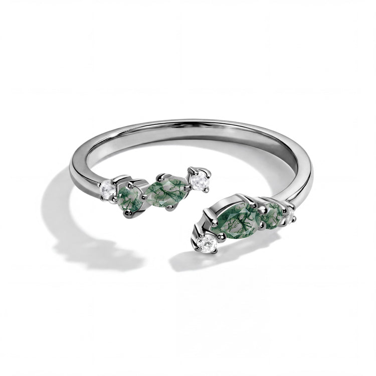 Moss Agate Stackable Ring