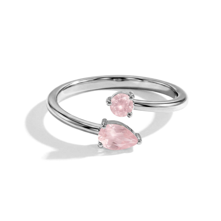 Rose Quartz Open Cuff Ring
