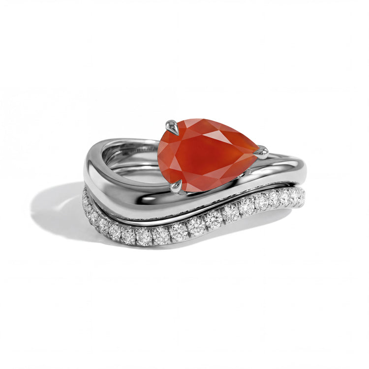 Carnelian Statement Ring Set