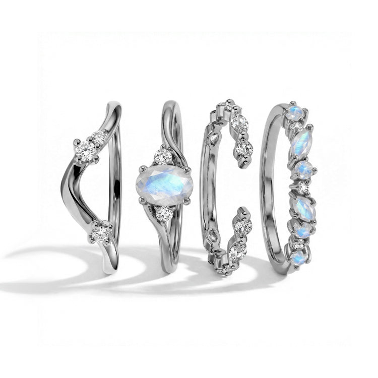 Moonstone Stacking Ring Set