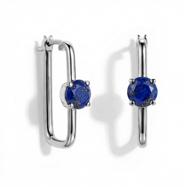 Large Lapis Lazuli Hoop Earrings