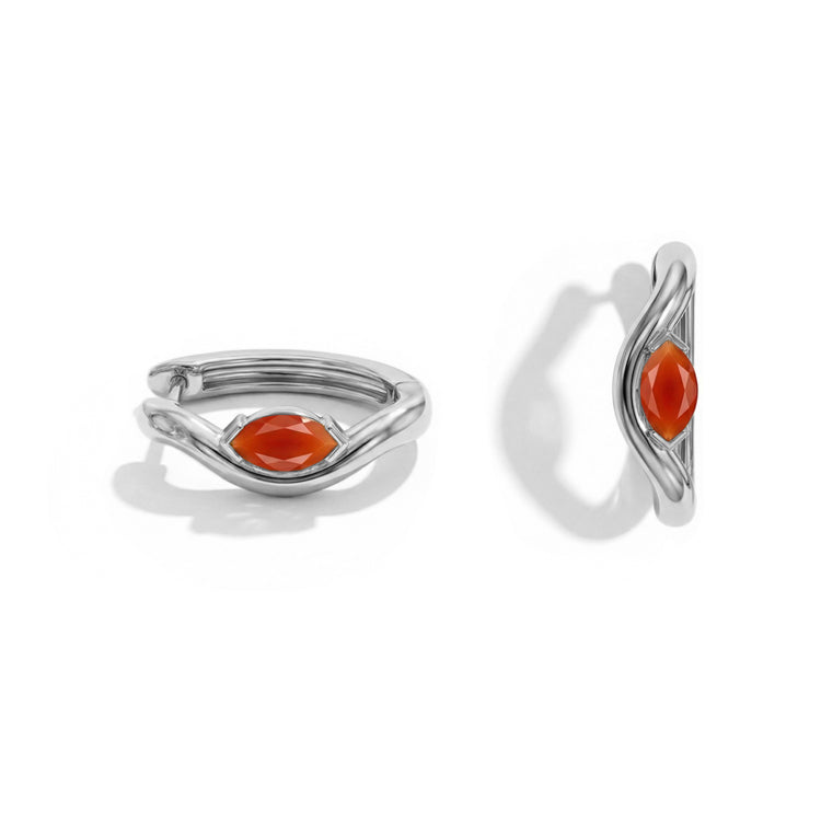 Twisted Carnelian Huggies Earrings