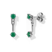 Green Agate Earrings - Front & Back