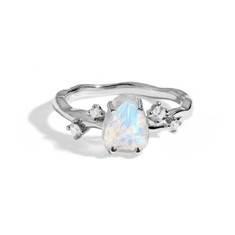 Organic Shape Moonstone Statement Ring