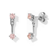 Rose Quartz Earrings - Front & Back
