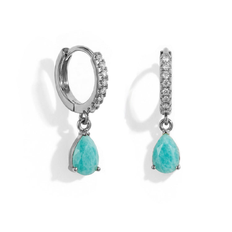 Amazonite Hoop Earrings