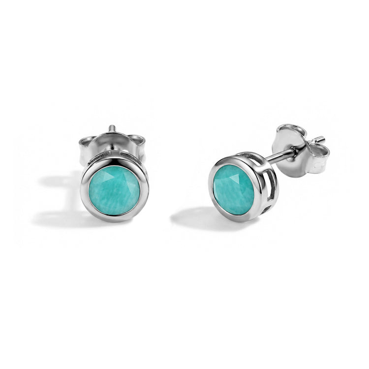 Amazonite Stud Earrings - Stackable