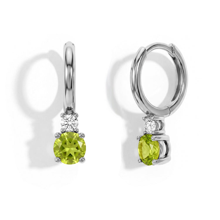 Peridot Round Hoop Earrings