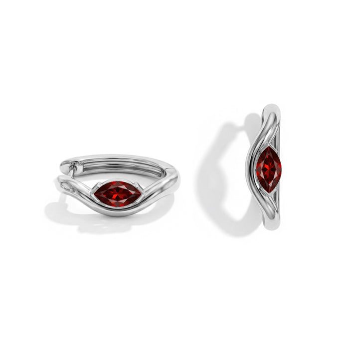 Twisted Garnet Huggies Earrings